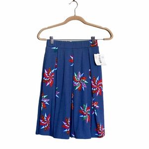 LuLaRoe MADISON Skirt Pockets Blue Pinwheel NWT